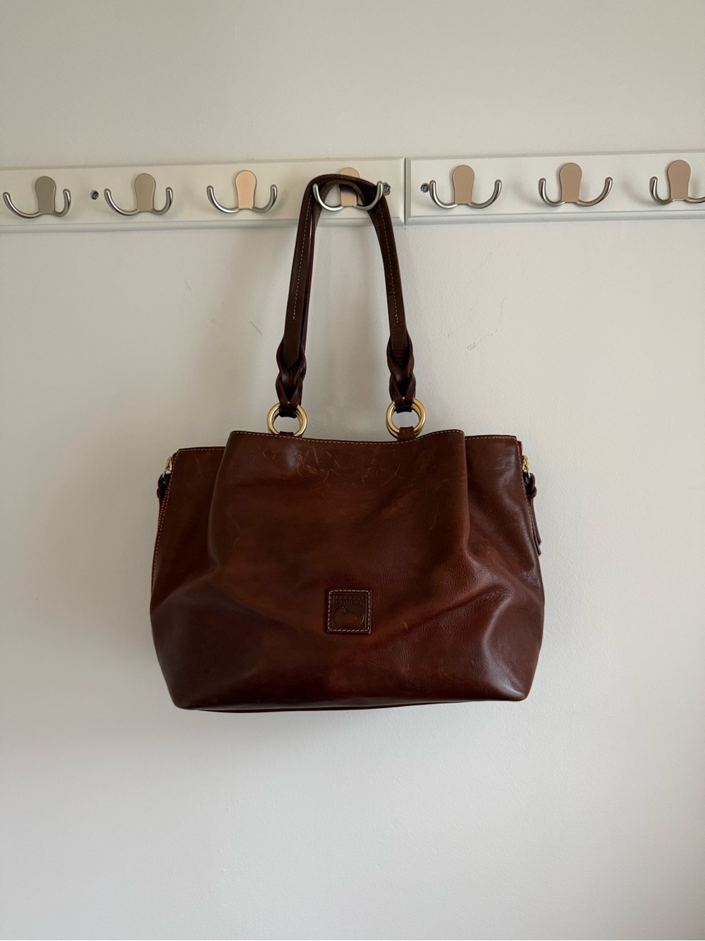Dooney & Bourke Brown Florentine Large Zip Barlow